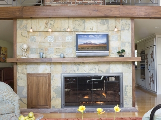 Living Room utilizing Transitional Interior Design
